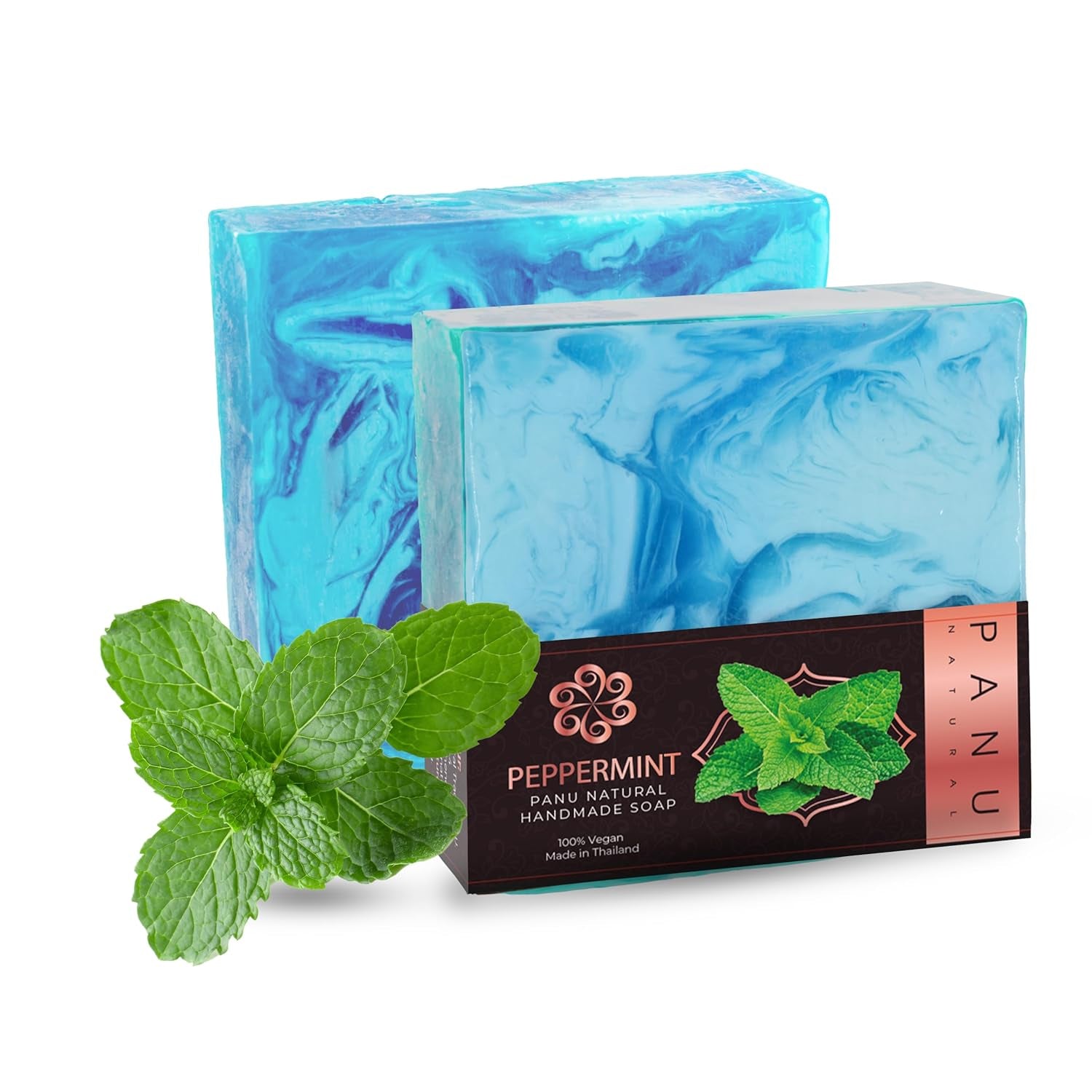 Panu Seifen Minze - Vegane Duschseife Für Alle Hauttypen - Naturseife Als Festes Duschgel Und Festes Shampoo - Premium Soap Bar - Natürlicher Duschbrocken Als Festes Duschgel