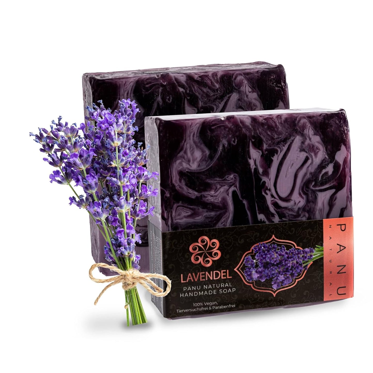 Panu Seifen Lavendel - Vegane Duschseife Für Alle Hauttypen - Naturseife Als Festes Duschgel Und Festes Shampoo - Premium Soap Bar - Natürlicher Duschbrocken Als Festes Duschgel