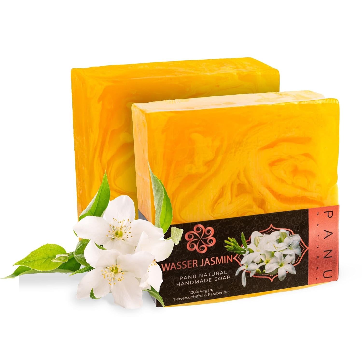 Panu Seifen Wasser Jasmin - Vegane Duschseife Für Alle Hauttypen - Naturseife Als Festes Duschgel Und Festes Shampoo - Premium Soap Bar - Natürlicher Duschbrocken Als Festes Duschgel