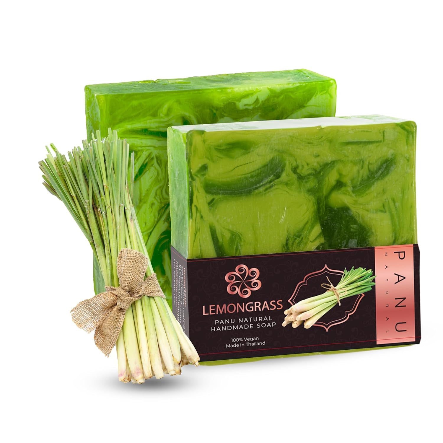 Panu Seifen Lemongrass - Vegane Duschseife Für Alle Hauttypen - Naturseife Als Festes Duschgel Und Festes Shampoo - Premium Soap Bar - Natürlicher Duschbrocken Als Festes Duschgel