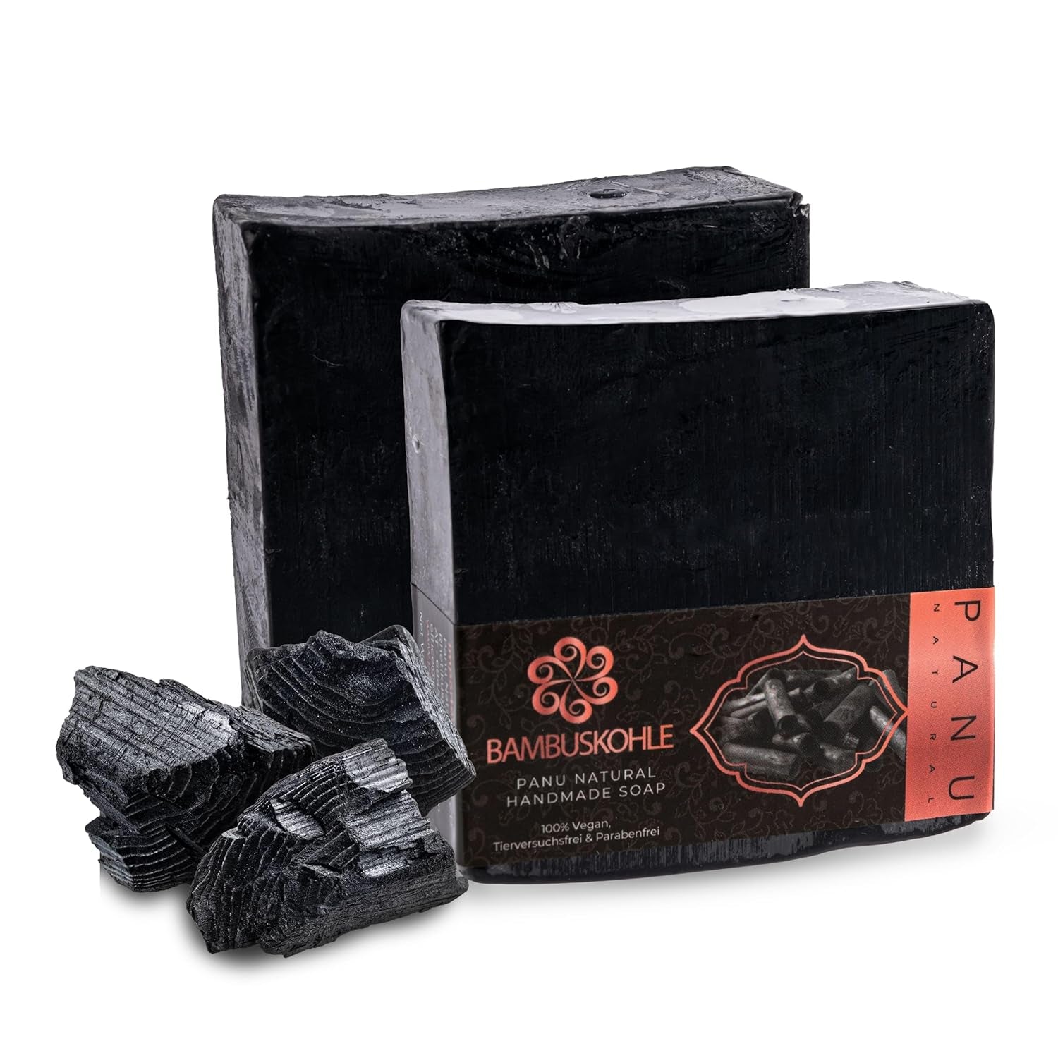 Panu Schwarze Seife - Antibakterielle Seife Gegen Unreine Haut - Natural Black Soap - Aktivkohle Seife anti Pickel, Akne Und Fettige Haut - Rasierseife Herren Und Damen Für Gesicht Und Körper